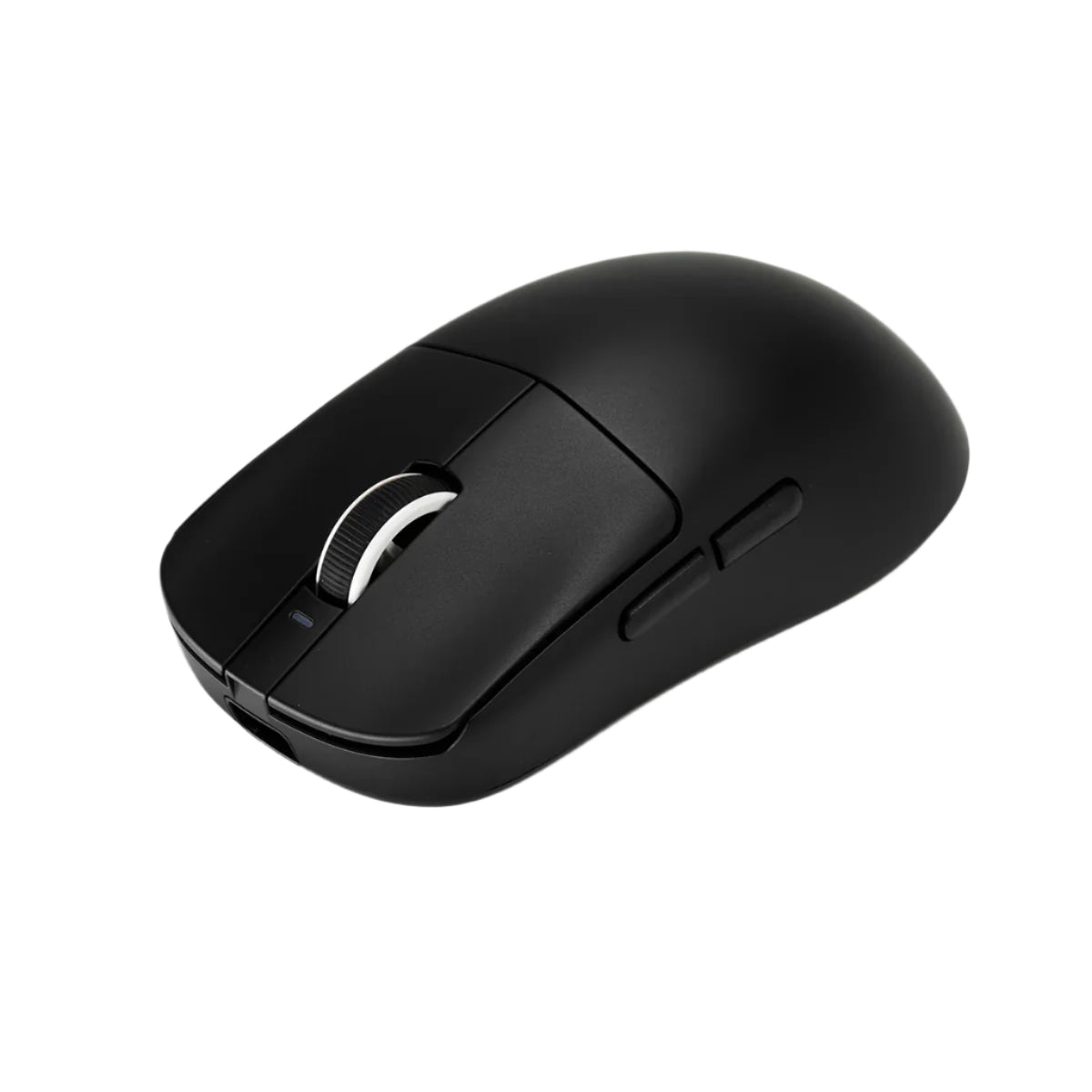 Black computer mouse on a light gray background